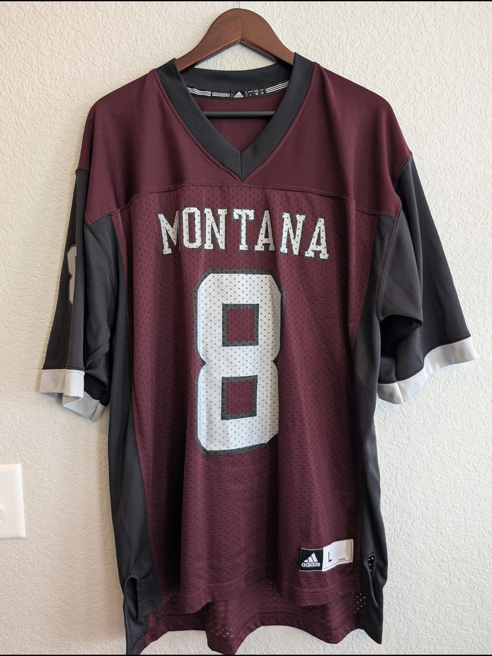 adidas Men's Football Sport Jersey Montana Grizzlies #8 - Maroon and Black